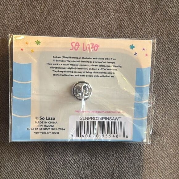 PROUD Pride Enamel Pin Badge by So Lazo NEW - Picture 5 of 5